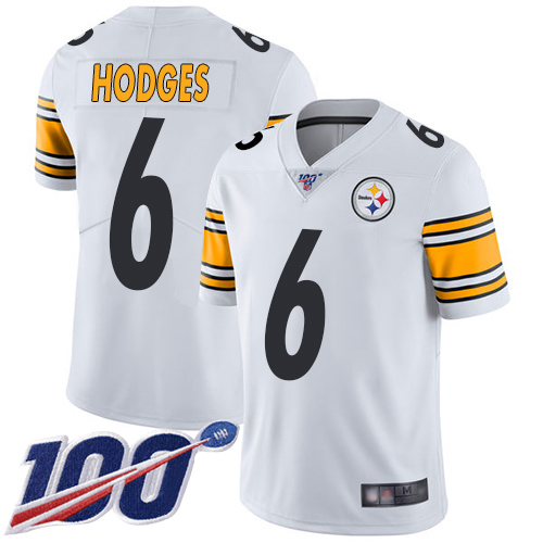 Men Pittsburgh Steelers Football 6 Limited White Devlin Hodges Road 100th Season Vapor Untouchable Nike NFL Jersey
